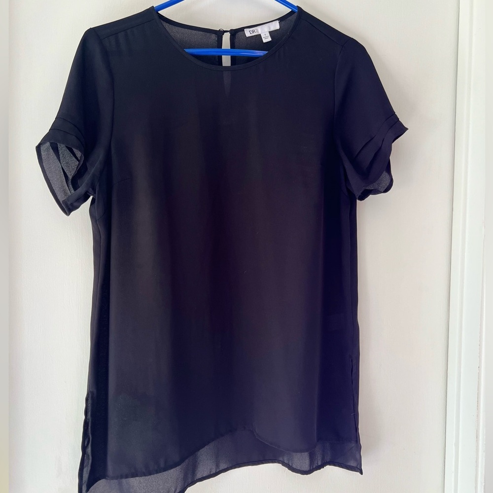 Black Sheer Oversized Blouse